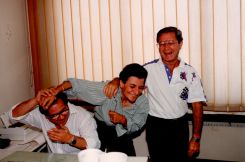 Gaby Nasr, Maria Chakhtoura et Nagib Aoun. Photo Michel Sayegh