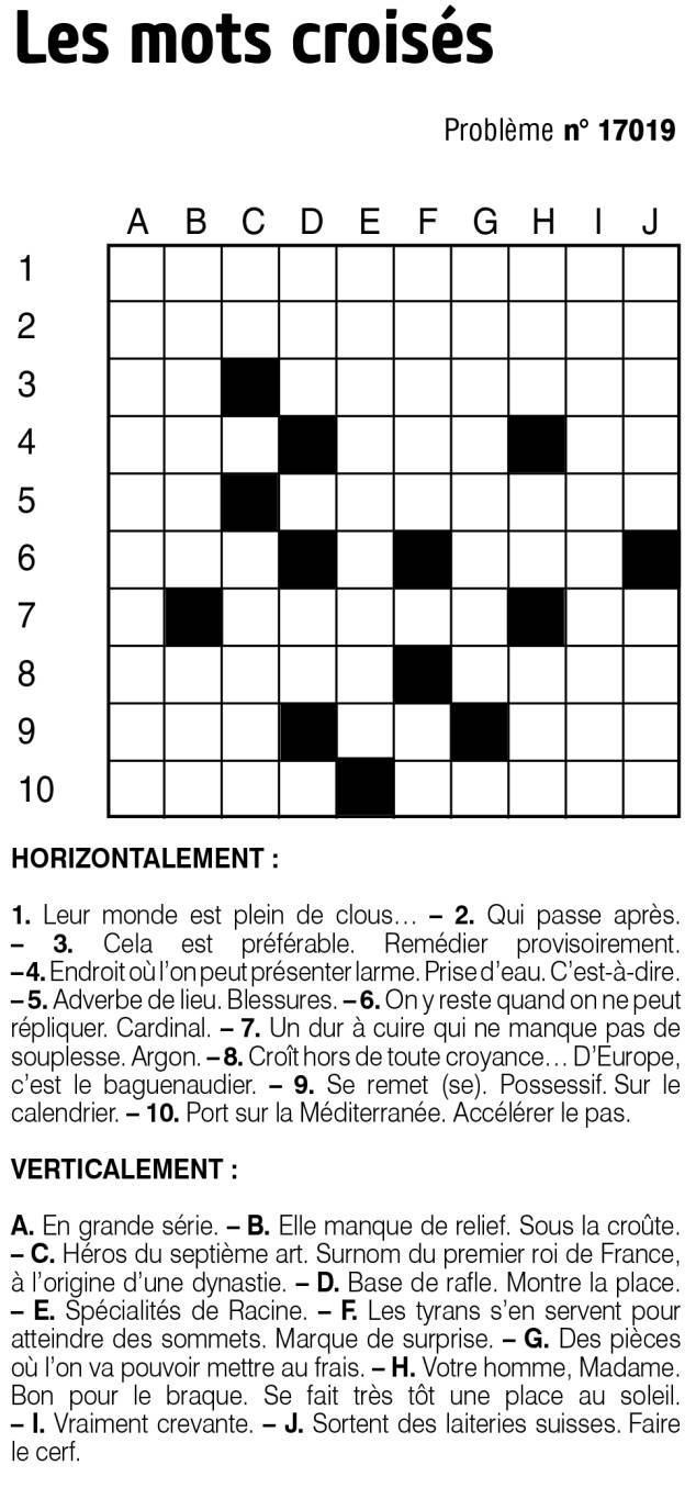 Les mots croisés