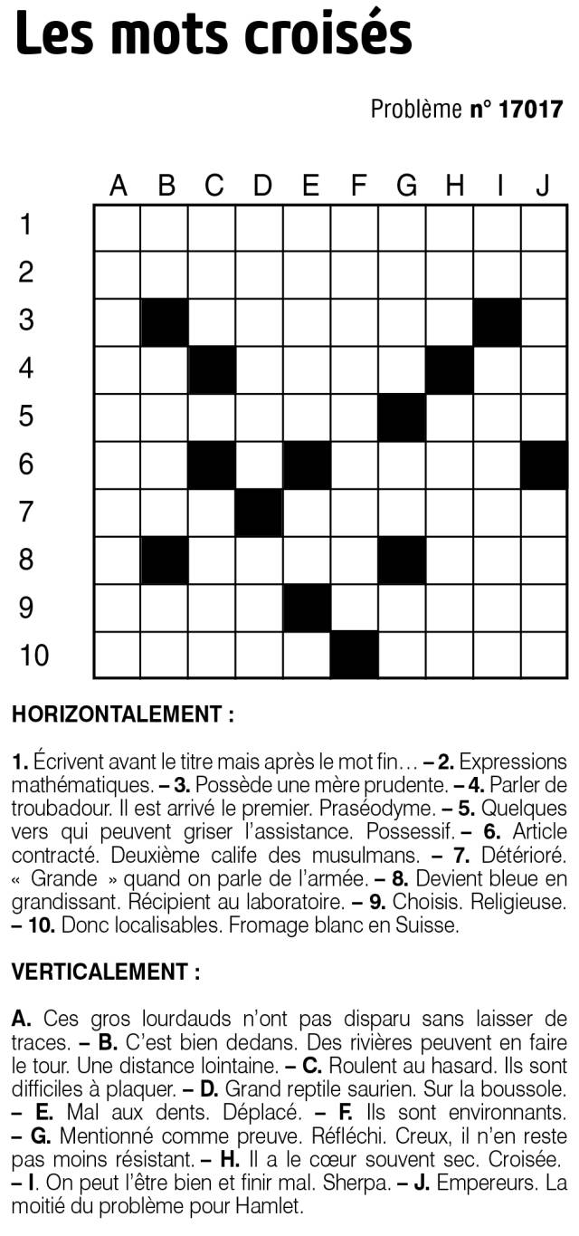 Les mots croisés