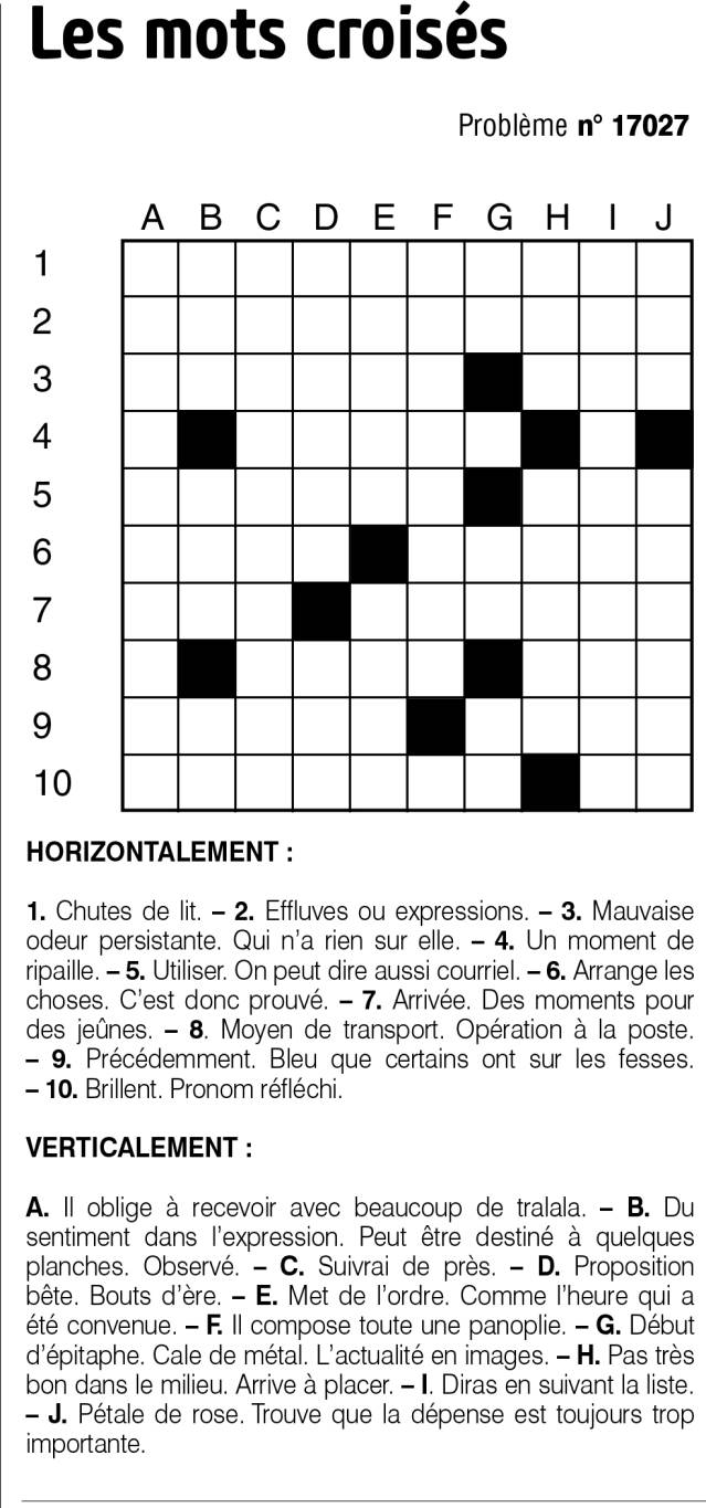 Les mots croisés