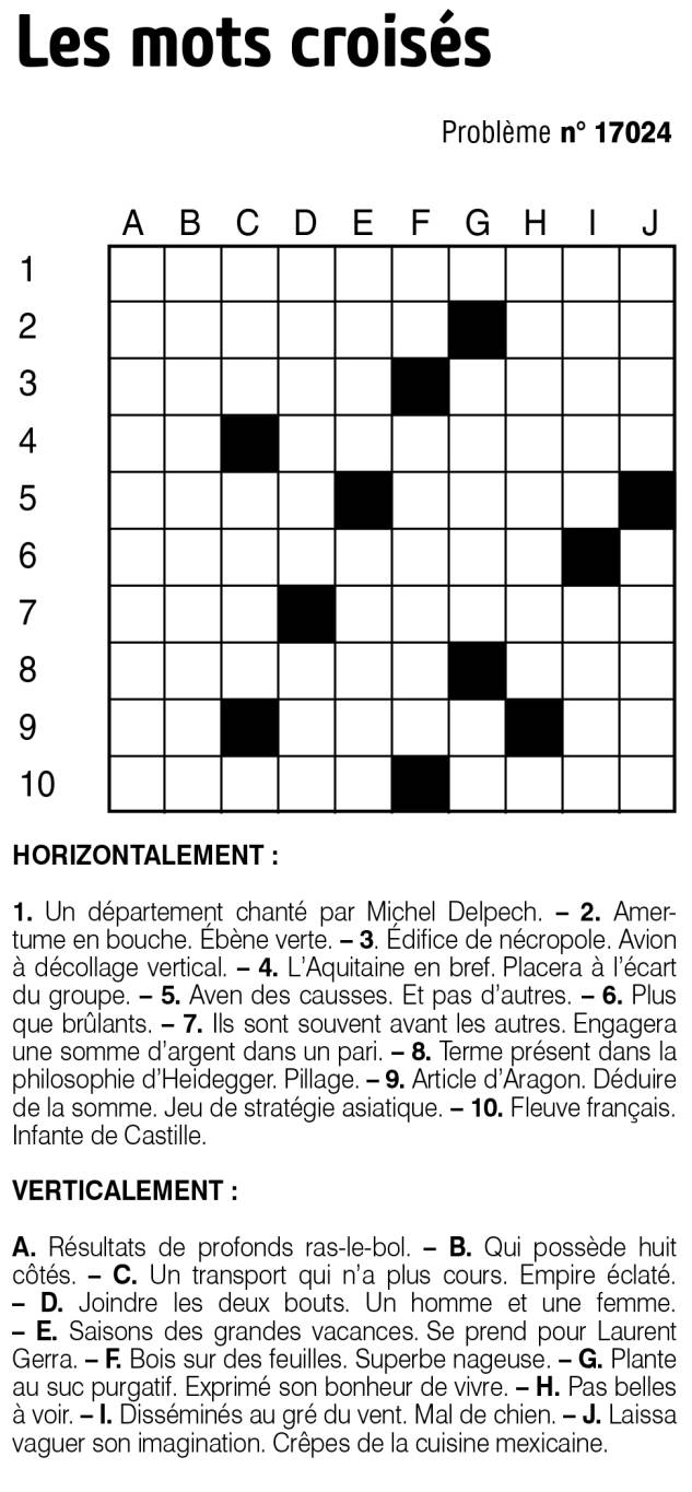 Les mots croisés