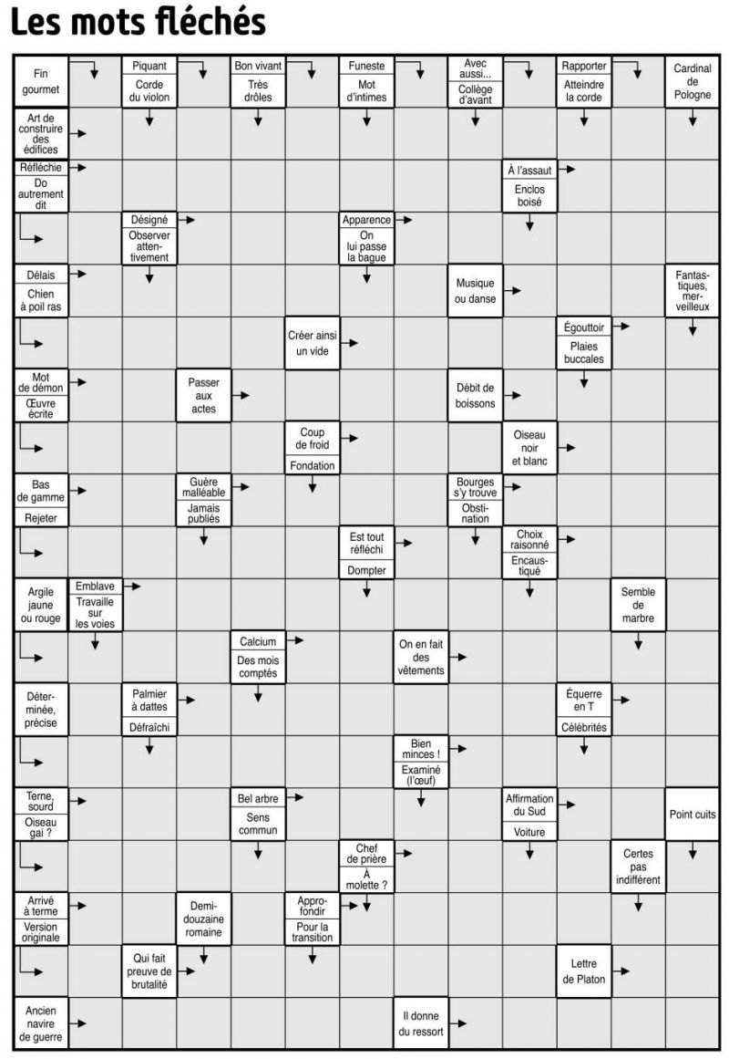 Les mots fléchés