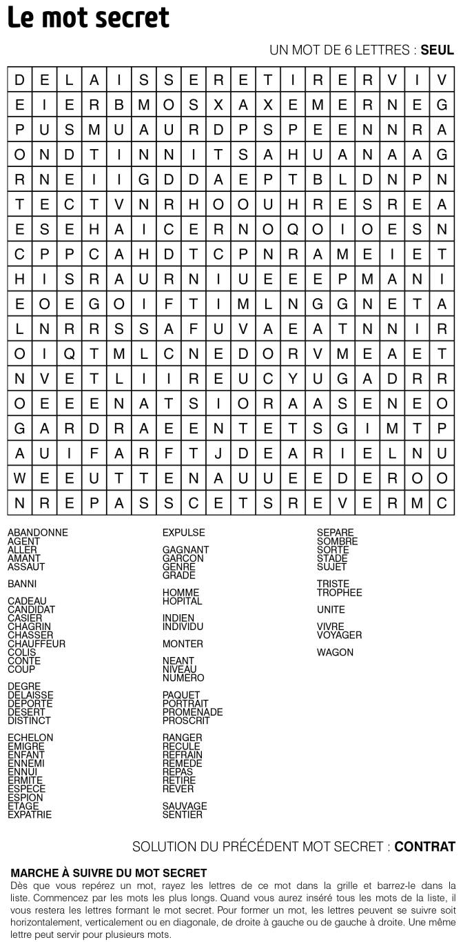 Solutions des mots croisés du précédent numéro