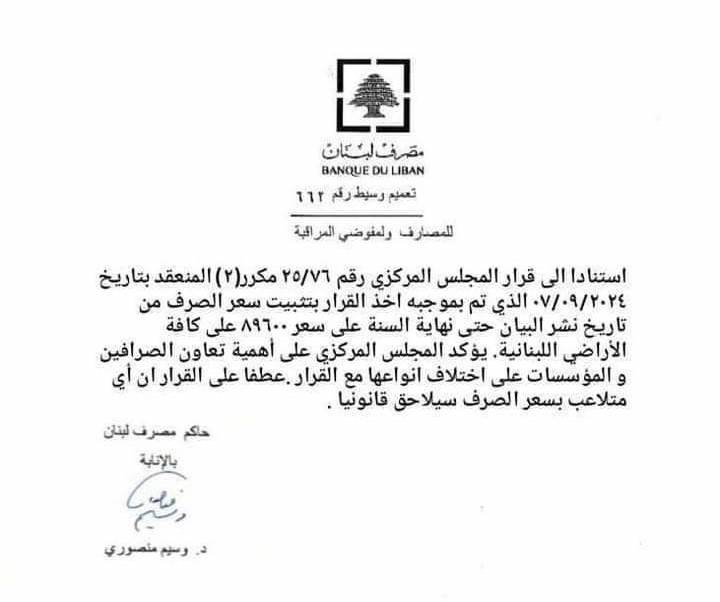 La Banque du Liban dément avoir ''fixé le taux de change'' L'Orient