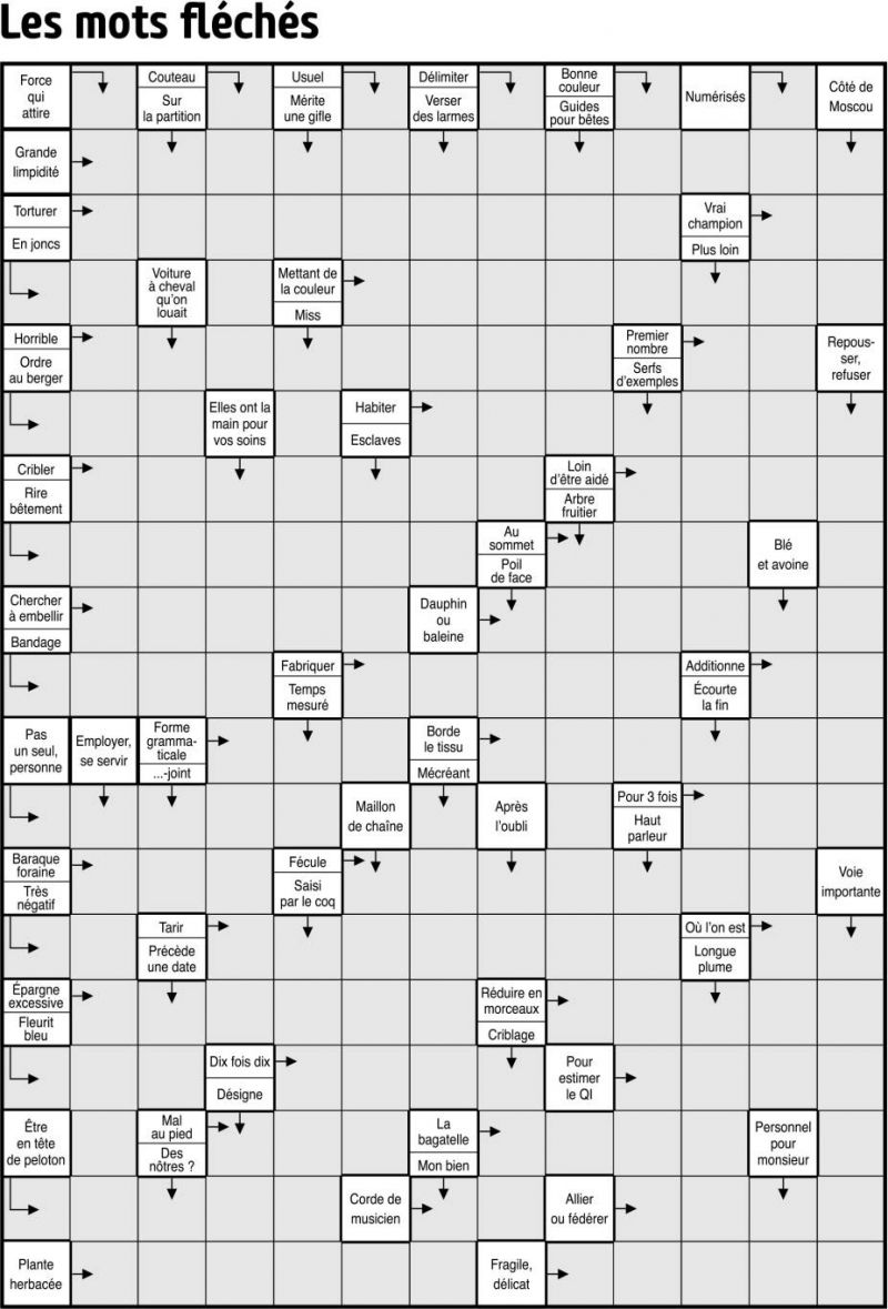 Les mots fléchés