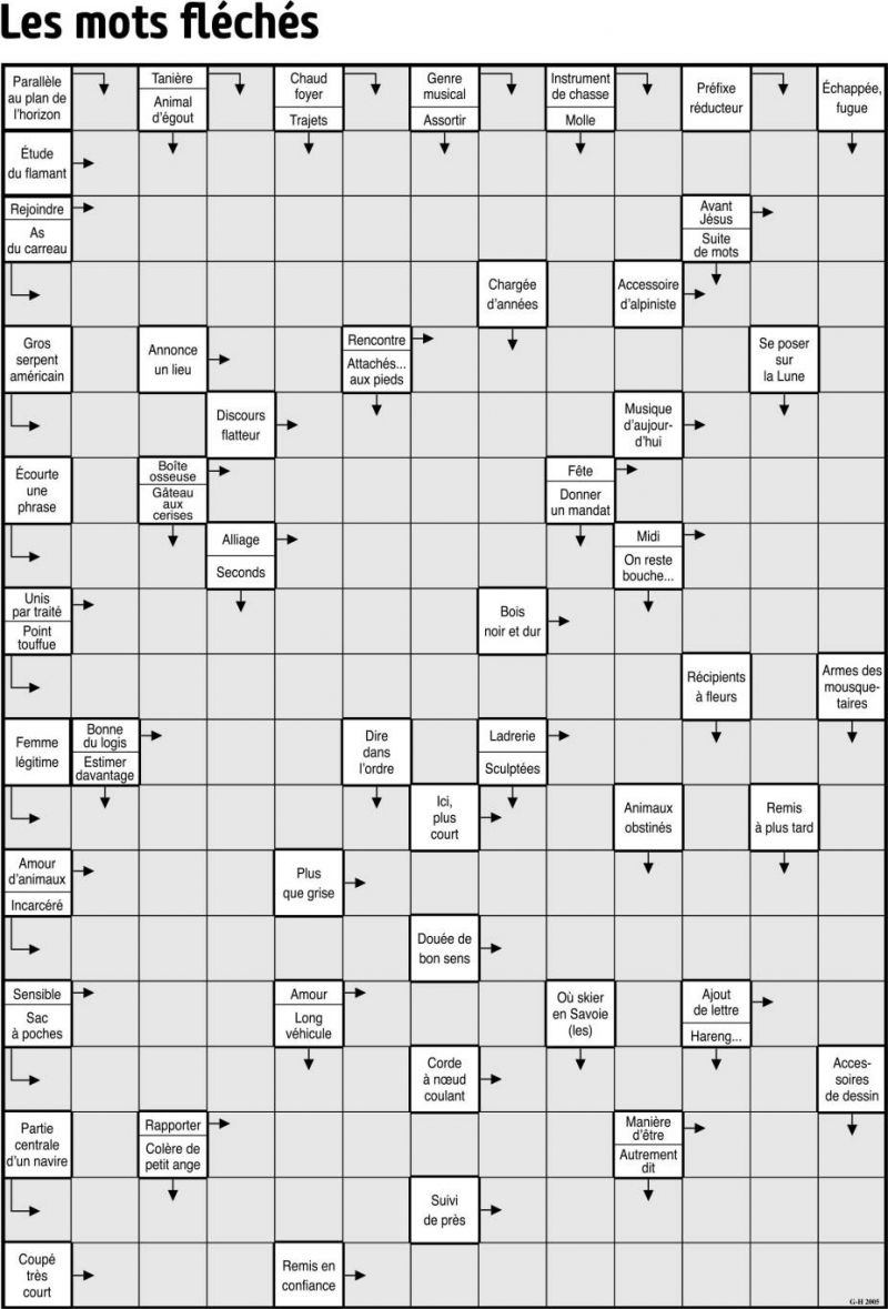 Les mots fléchés