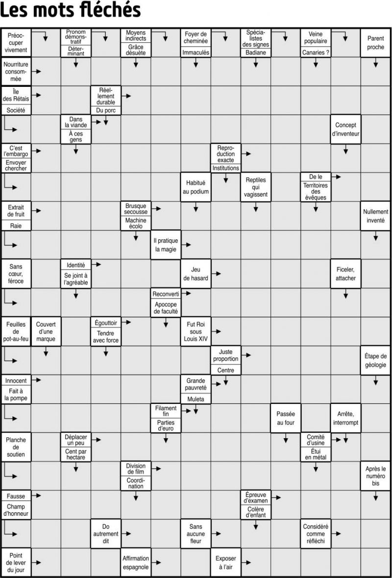 Les mots fléchés