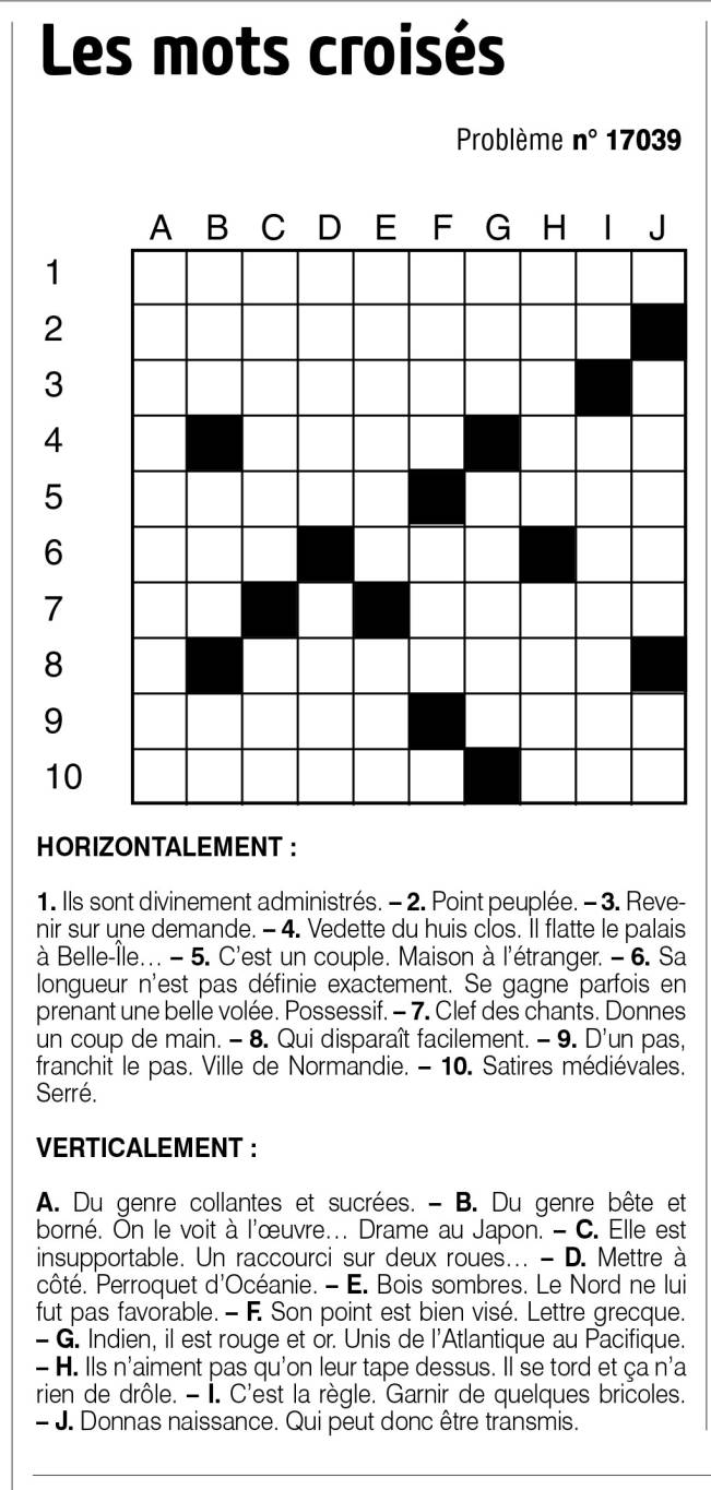 Les mots croisés