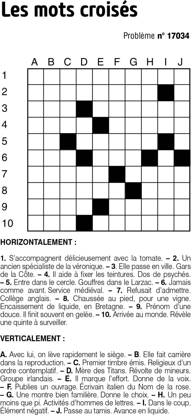 Les mots croisés
