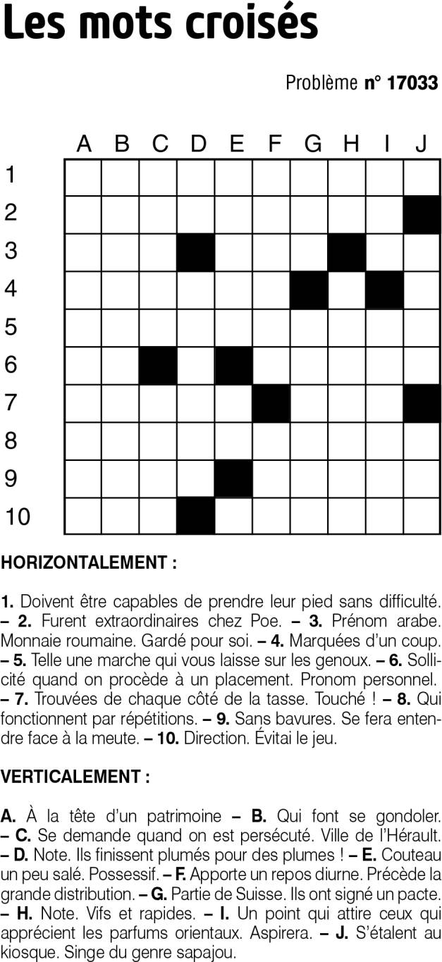 Les mots croisés