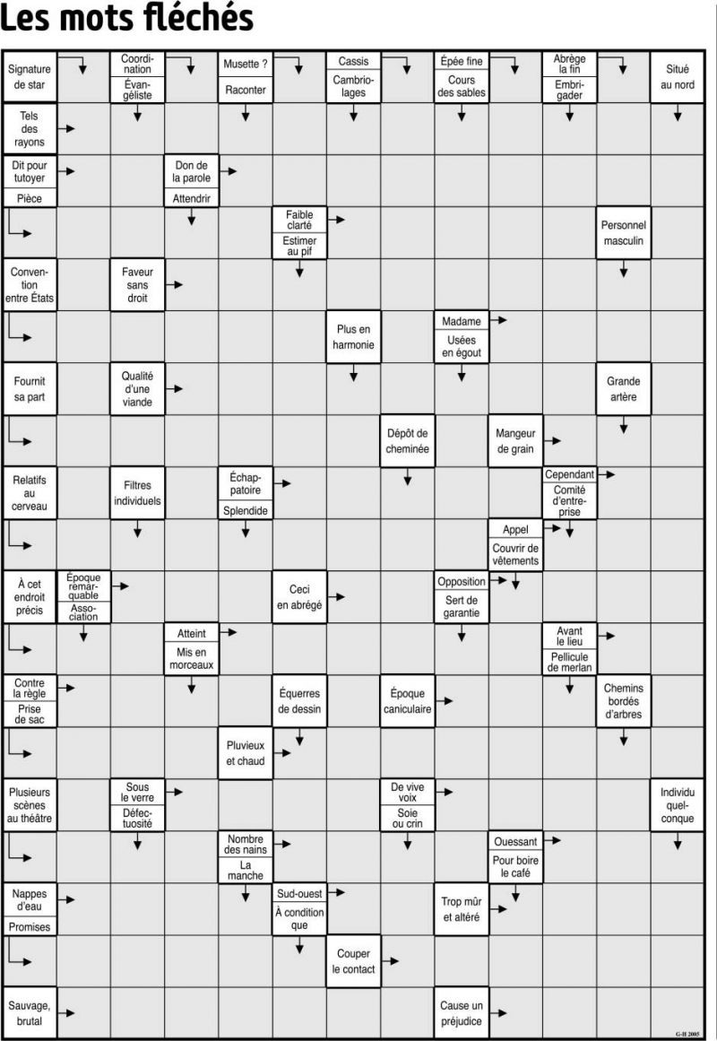 Les mots fléchés
