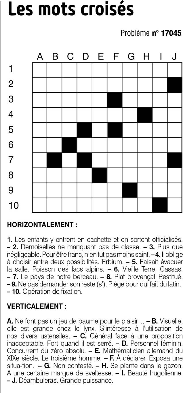 Les mots croisés