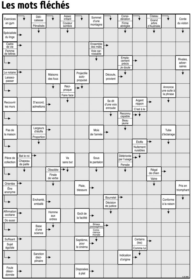 Les mots fléchés
