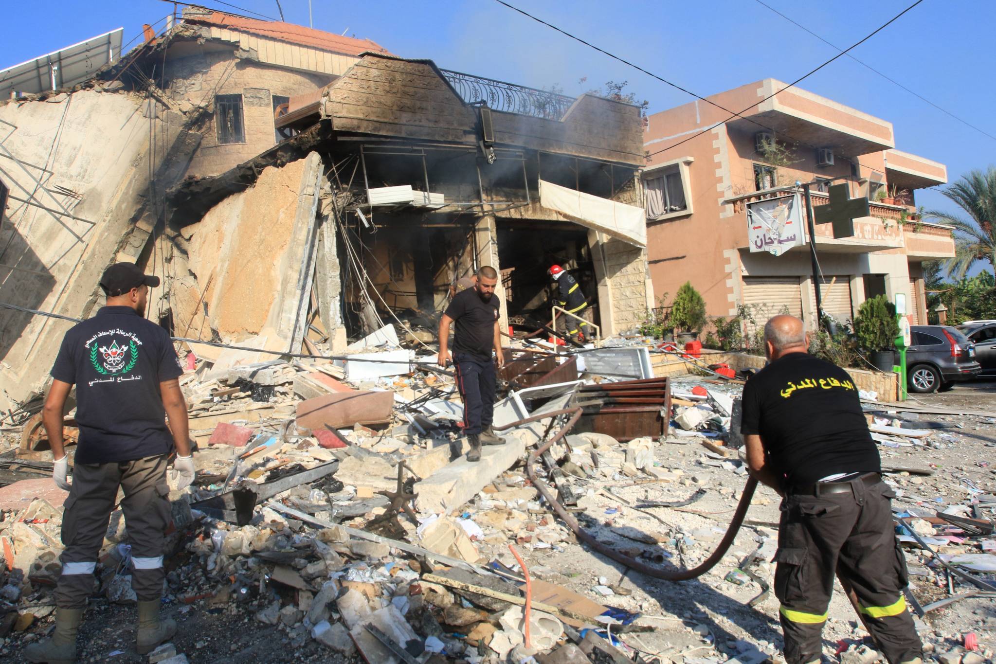 Another house damaged in Akbieh. (Credit: Mahmoud Zayyat/AFP)