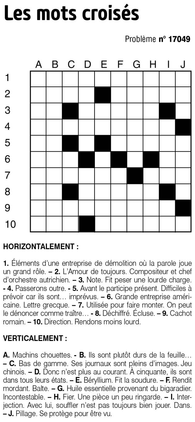 Les mots croisés