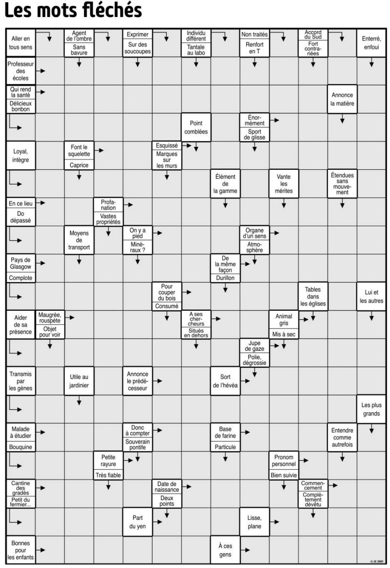 Les mots fléchés