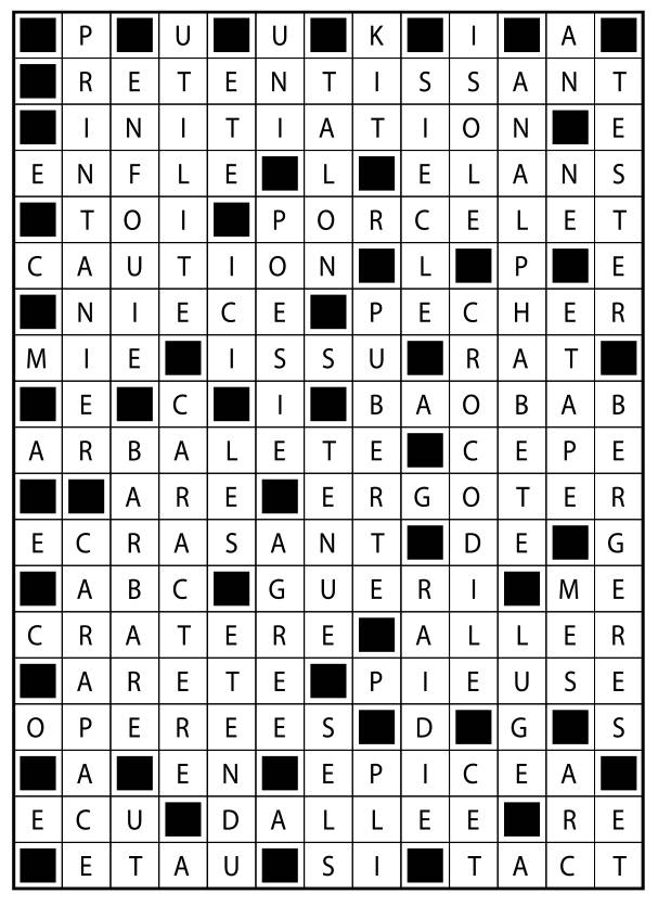 Solutions des mots fléchés du précédent numéro