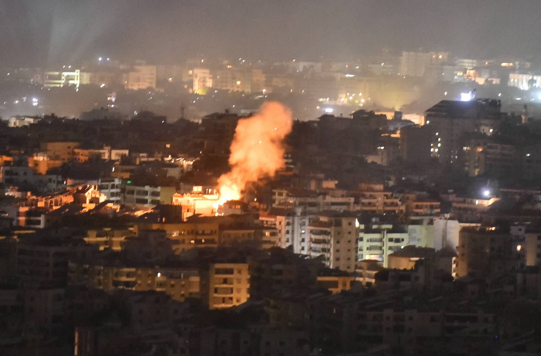 A little over two hours before this incursion, the Israeli military carried out eight new strikes on the southern suburbs of Beirut. (Credit: Fadel Itani/AFP)