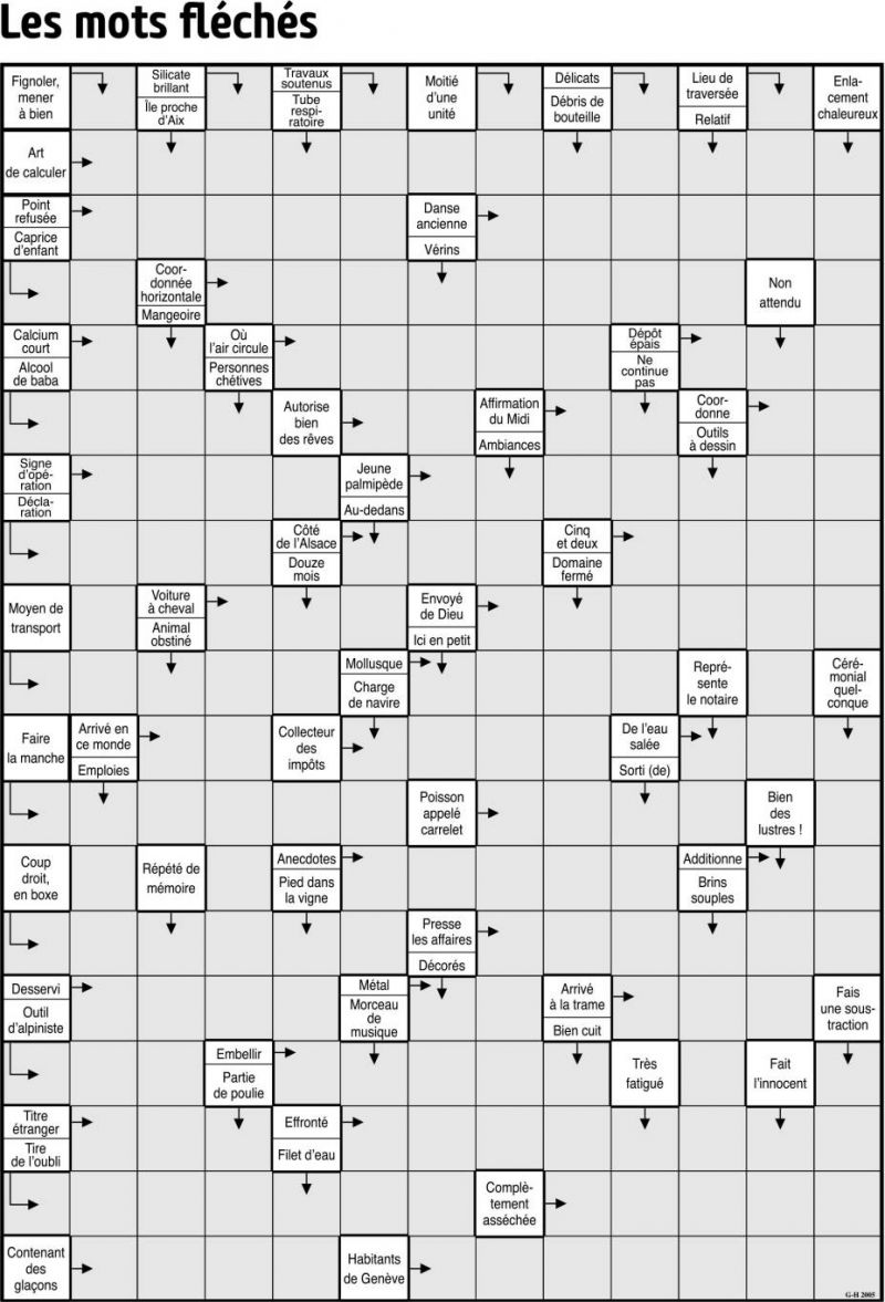 Les mots fléchés