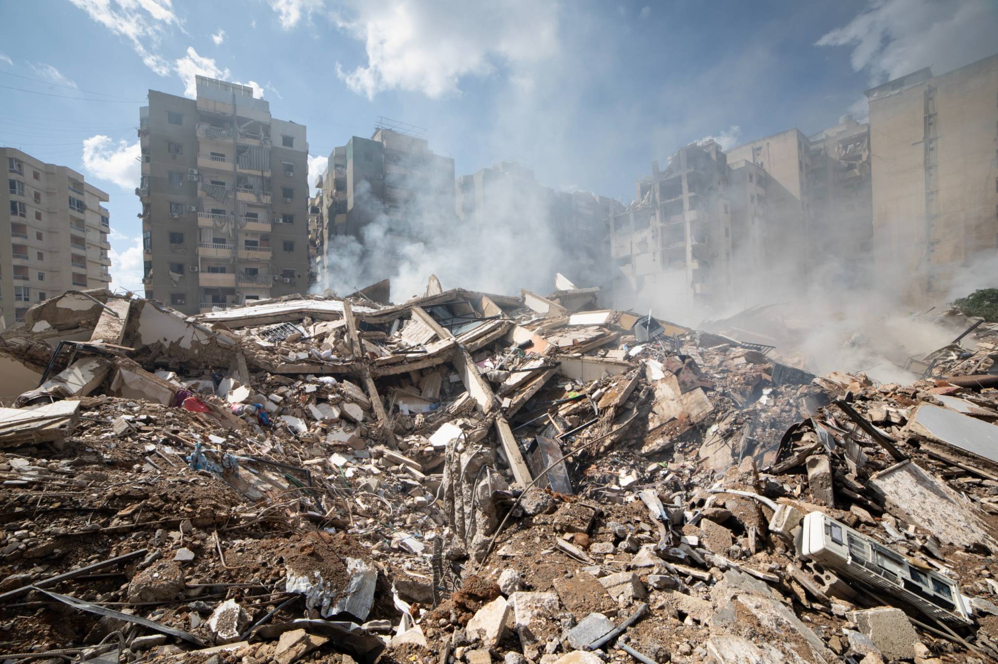 There, buildings completely flattened by Israeli bombs... (Credit : Mohammad Yassine/OLJ)