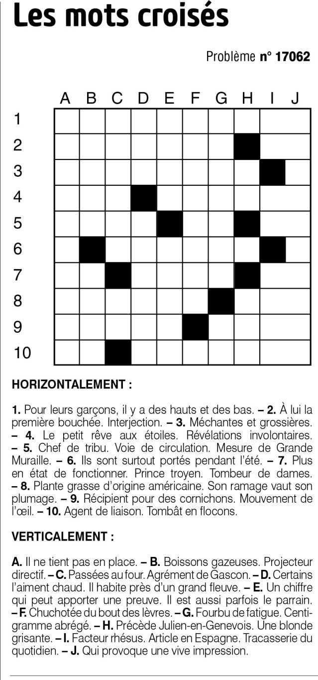 Les mots croisés
