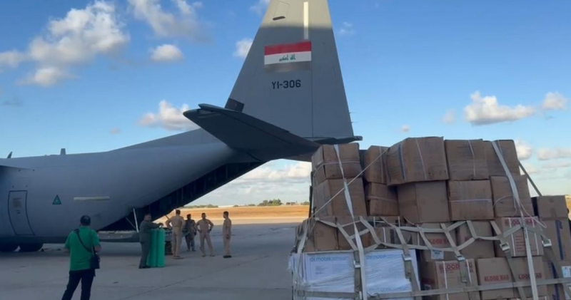 Jordanian and Egyptian aid planes arrive in Beirut with food, medical supplies