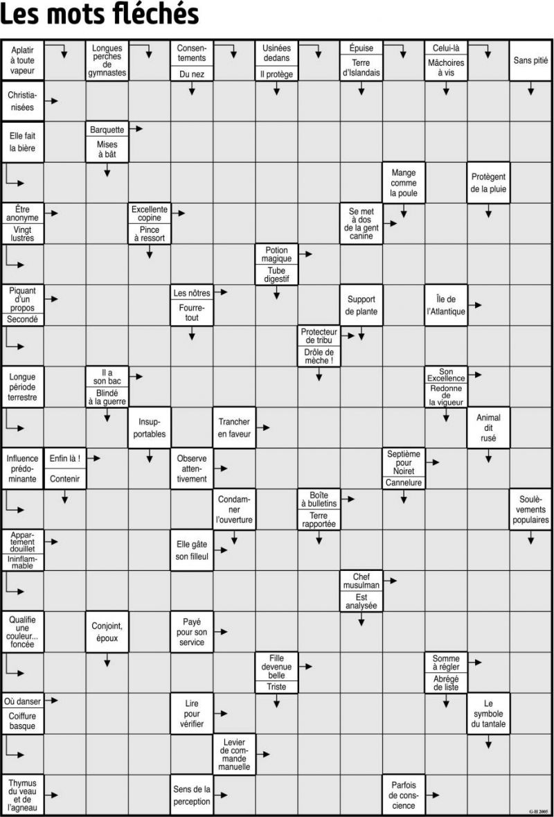 Les mots fléchés