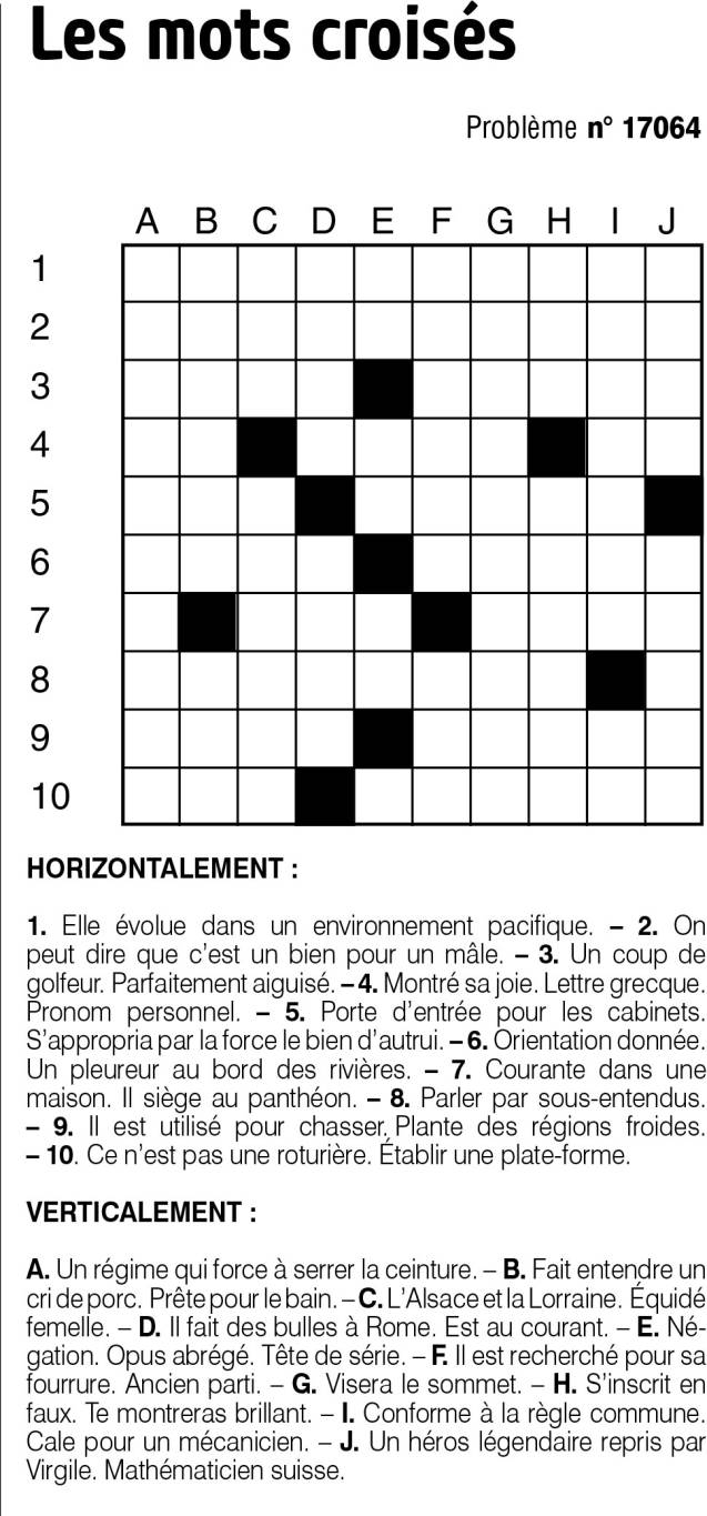Les mots croisés