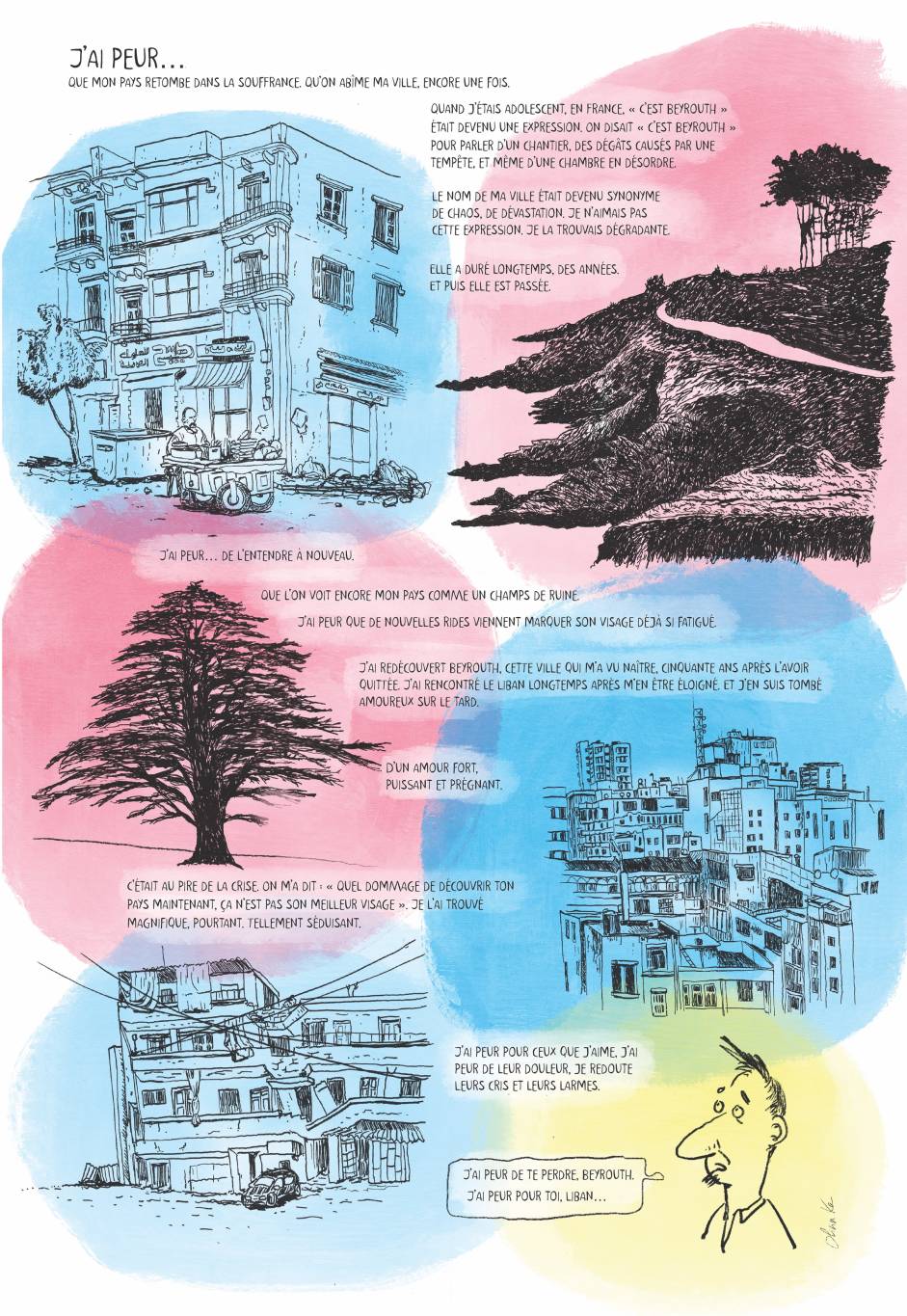 « J’ai peur pour toi » – Dans notre série « Les illustrateurs et la guerre au Liban »