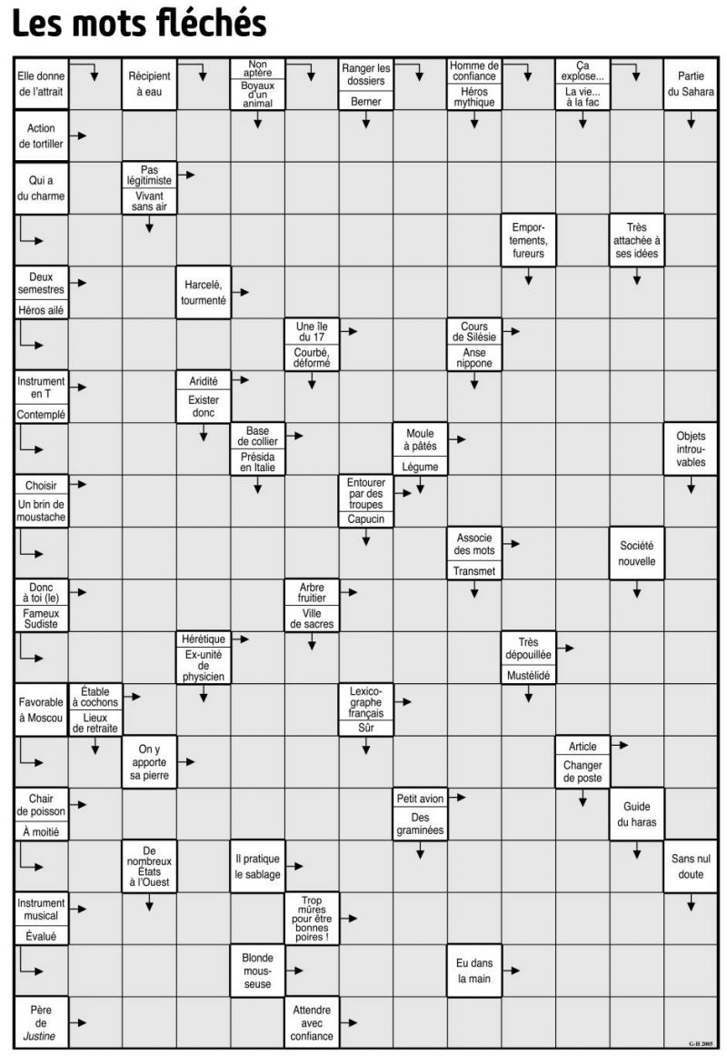 Les mots fléchés