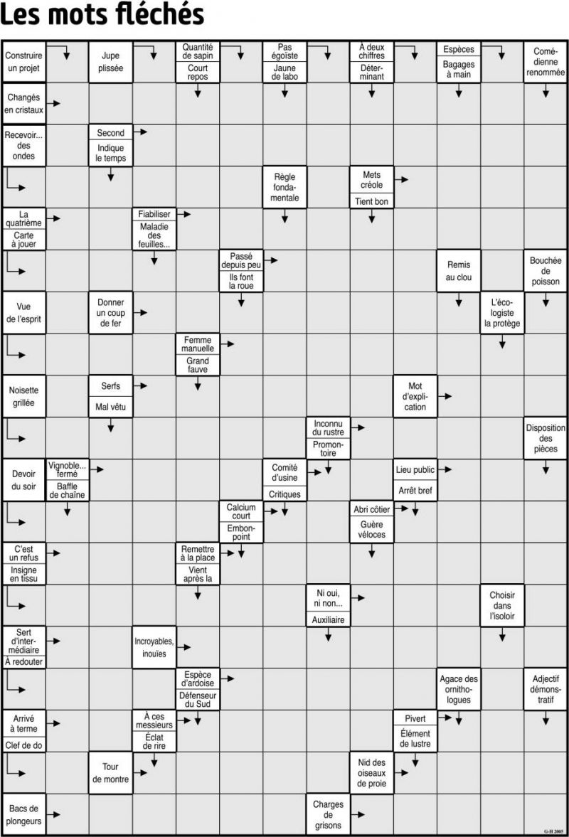 Les mots fléchés