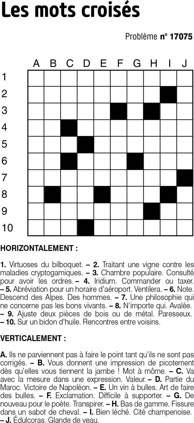 Les mots croisés