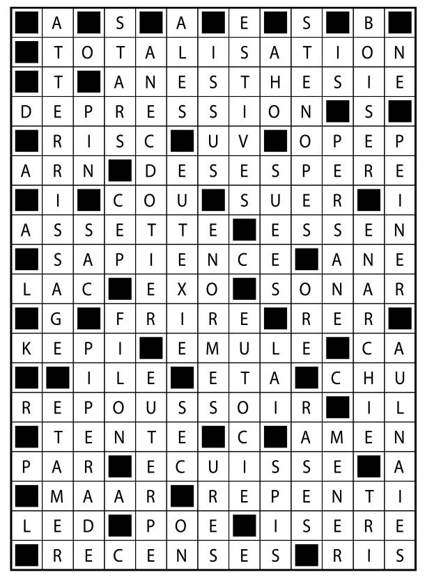 Solutions des mots fléchés du précédent numéro