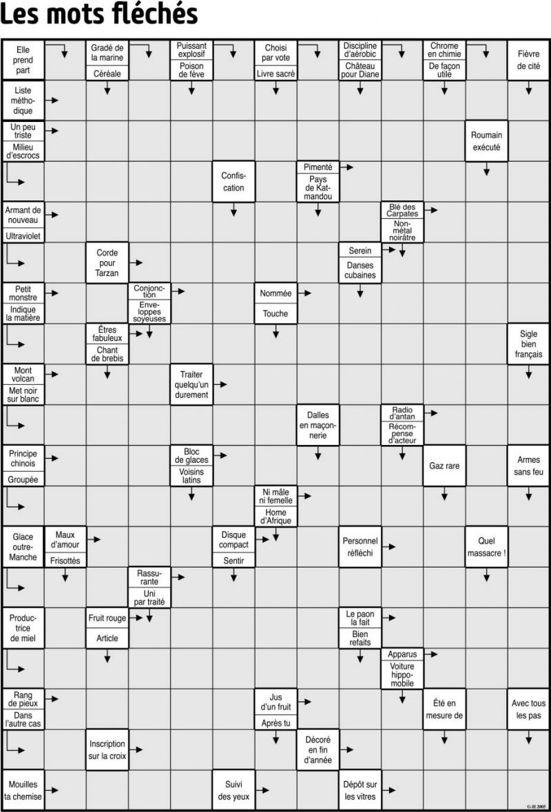 Les mots fléchés