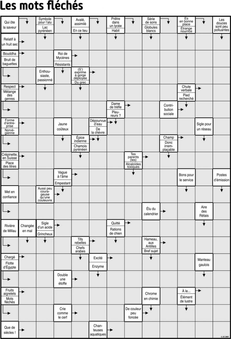 Les mots fléchés