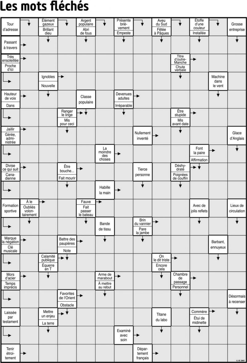 Les mots fléchés