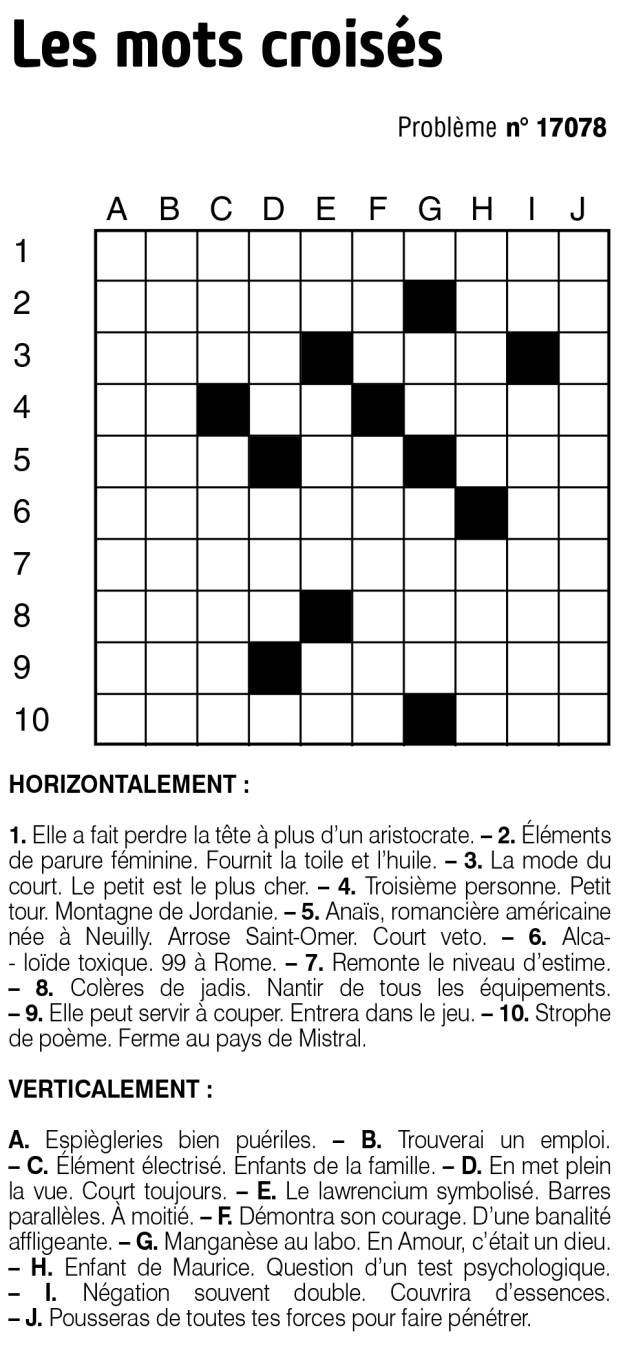 Les mots croisés