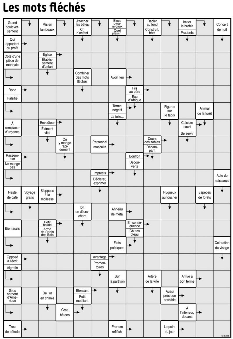 Les mots fléchés