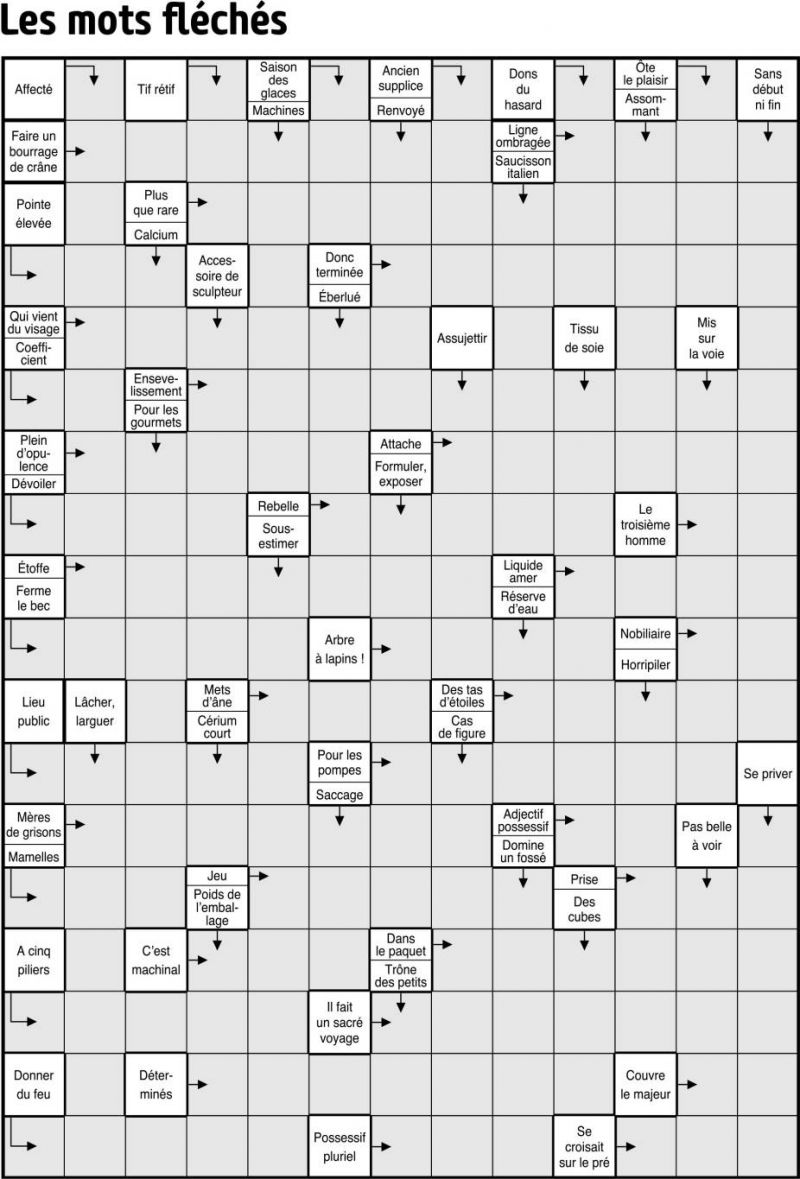 Les mots fléchés
