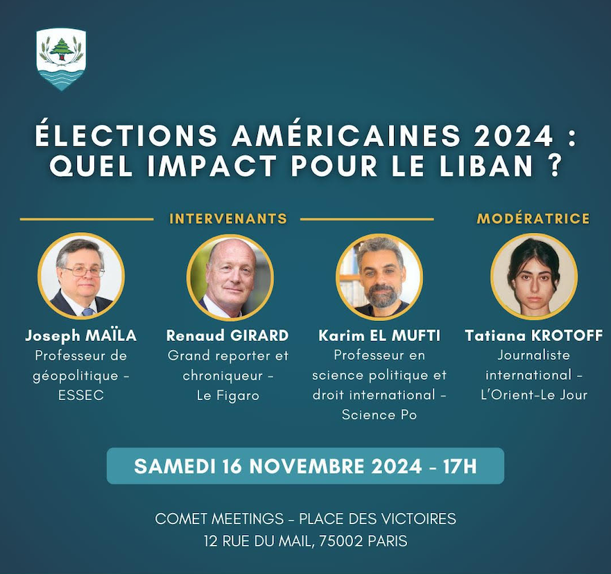 Conférence du BN France : « Élections américaines 2024 : quel impact pour le Liban ? »