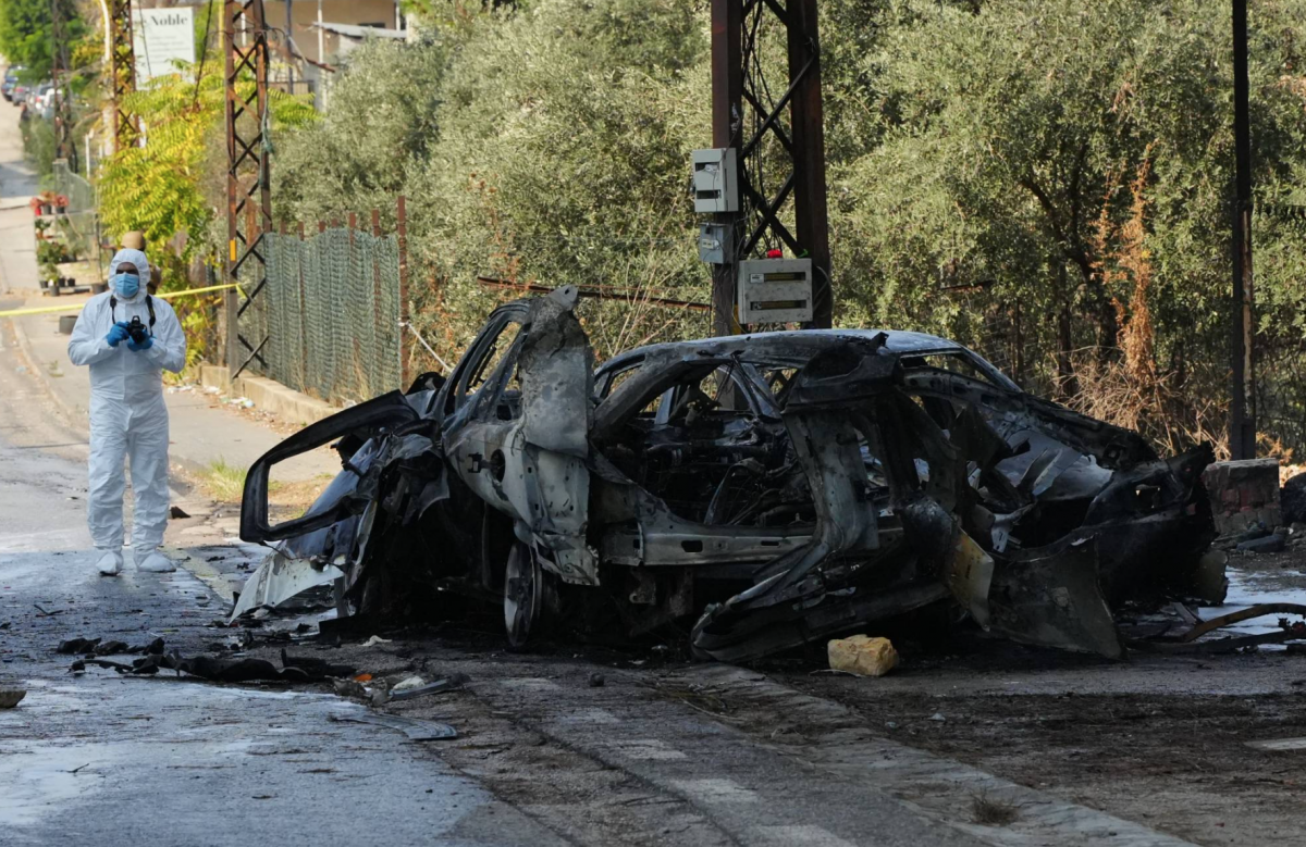 Drone strike on car at Jamhour-Louaizeh crossroads