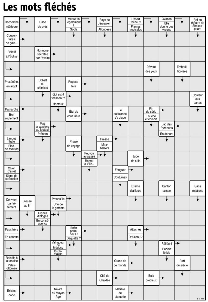 Les mots fléchés