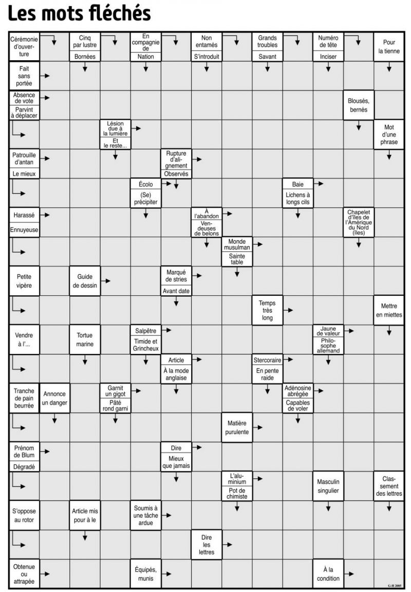 Les mots fléchés