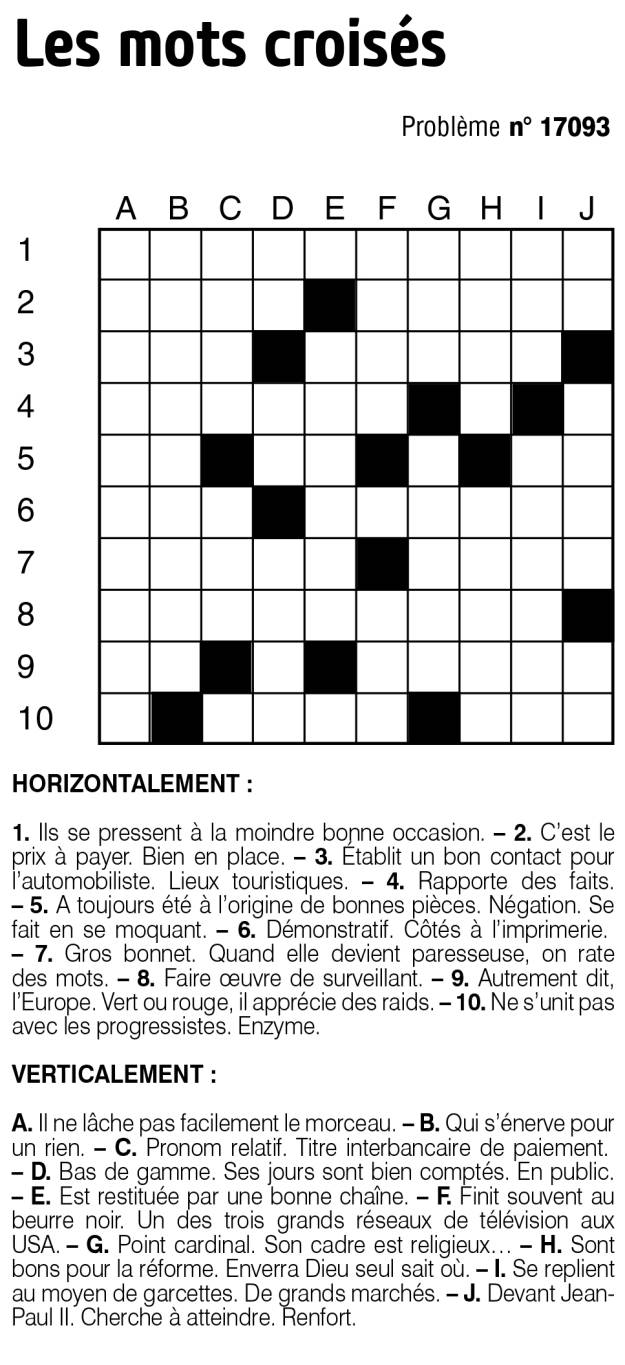 Les mots croisés