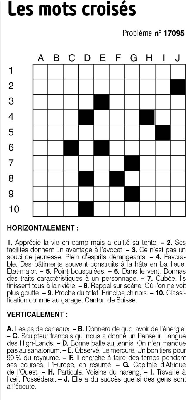 Les mots croisés