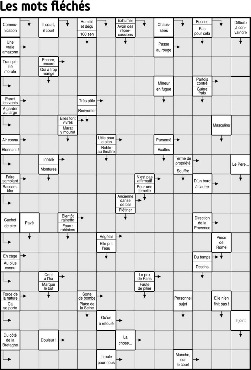 Les mots fléchés