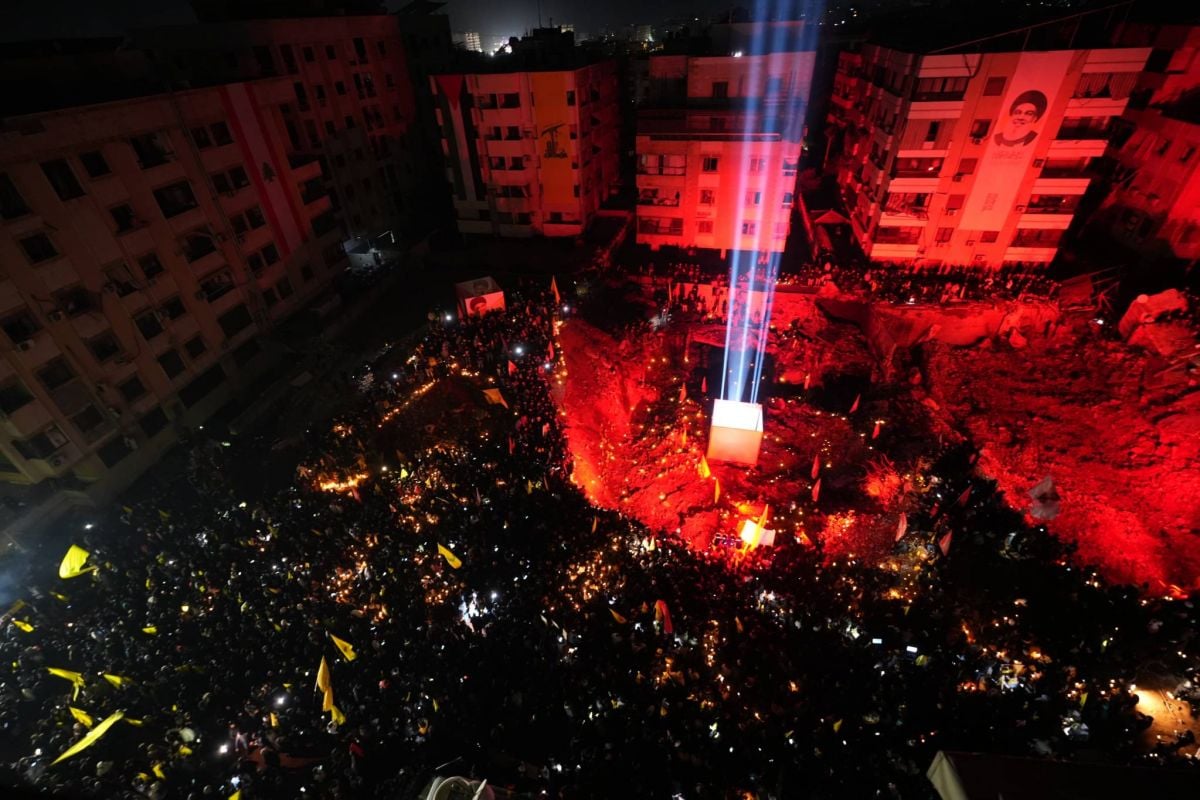 Rassemblement dans la banlieue-sud de Beyrouth en hommage à Hassan Nasrallah