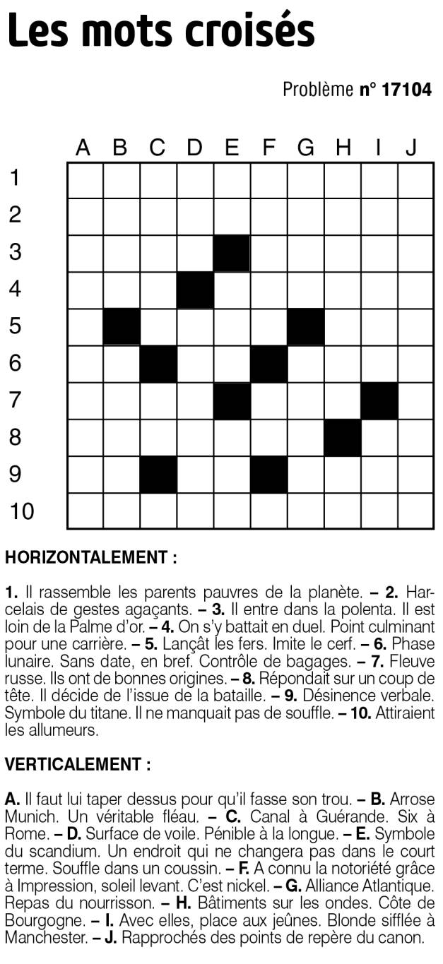 Les mots croisés