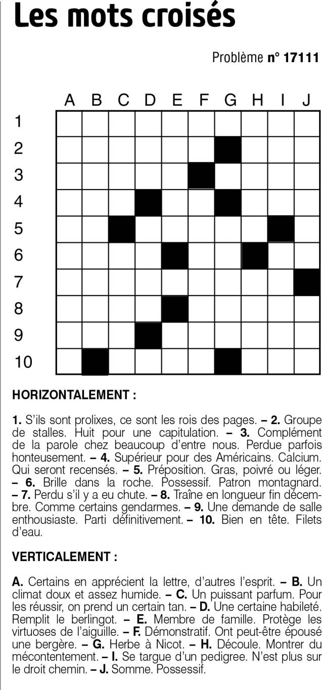 Les mots croisés