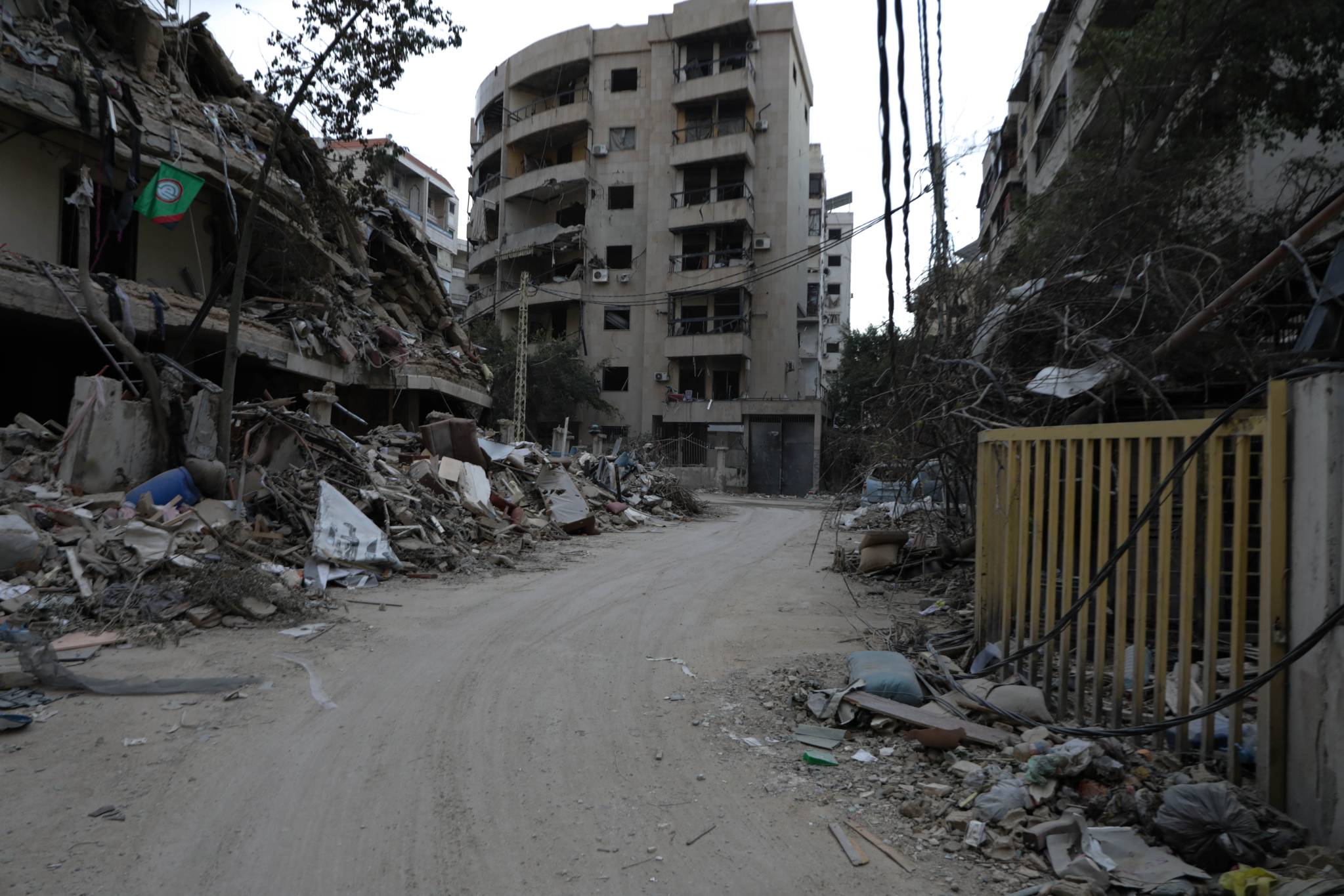 Israel's widespread bombing campaign left destruction behind every corner, with entire streets reduced to rubble and caked in dust, a strong stench of smoke permeating and filling the lungs of those who approach the area. (Credit: Nicholas Frakes/OT)